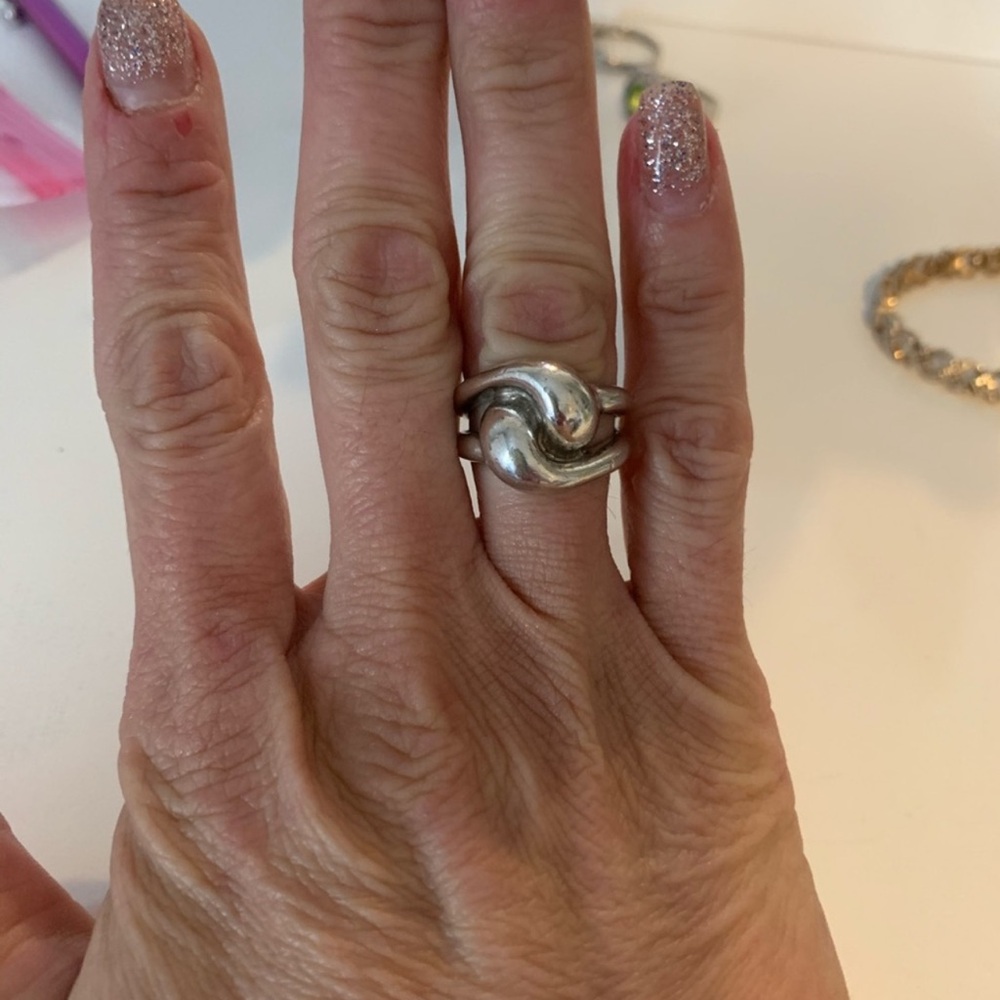 JAMES AVERY 🩶 VINTAGE INSCRIBED CHUNKY STAMPED STERLING SILVER RING Women’s 5 - Picture 3 of 10